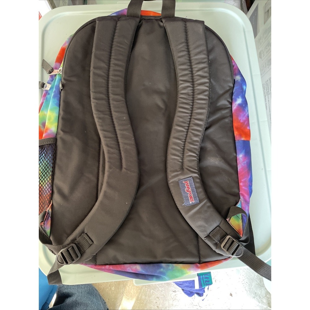 JANSPORT RED/MULTI HIPPIE DAYS BIG STUDENT SCHOOL BACKPACK/LAPTOP POUCH - Picture 7 of 8